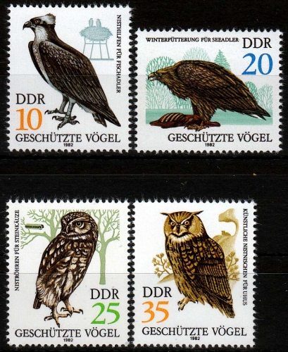 DDR MiNr. 2702/05 ** Geschützte Greifvögel