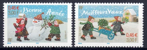 Frankreich MiNr. 3572/73 ** Neujahr