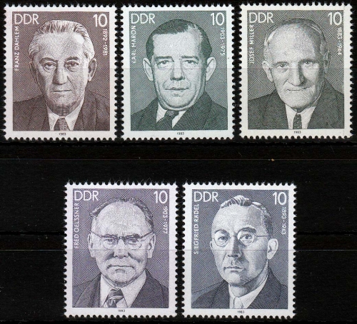 DDR MiNr. 2765/69 ** Persönlichkeiten der deutschen Arbeiterbewegung
