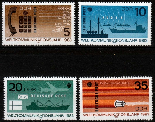 DDR MiNr. 2770/73 ** Weltkommunikationsjahr