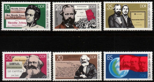 DDR MiNr. 2783/88 ** 100. Todestag von Karl Marx