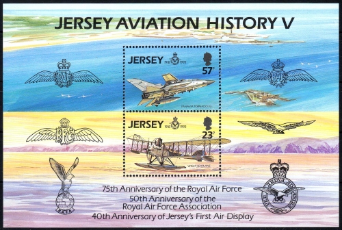 Jersey MiNr. Bl. 7 ** Geschichte der Luftfahrt: 75 Jahre Royal Air Force