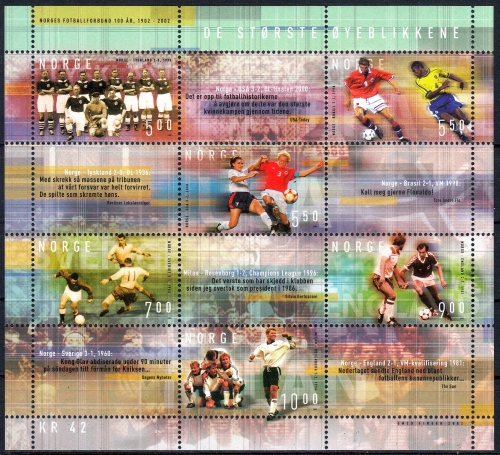 Norwegen MiNr. Bl. 23 ** 100 Jahre Norwegischer Fußballverband