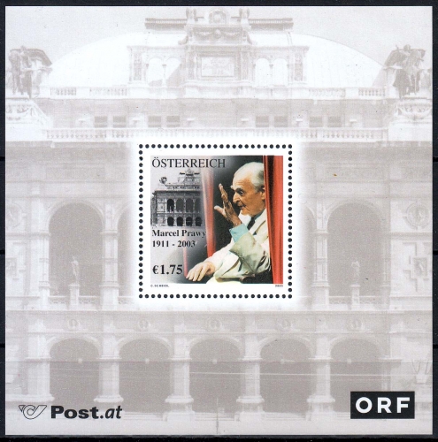 Österreich MiNr. Bl. 19 ** Tod von Marcel Prawy