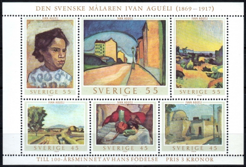 Schweden MiNr. Bl. 1 ** 100. Geburtstag von Ivan Agueli