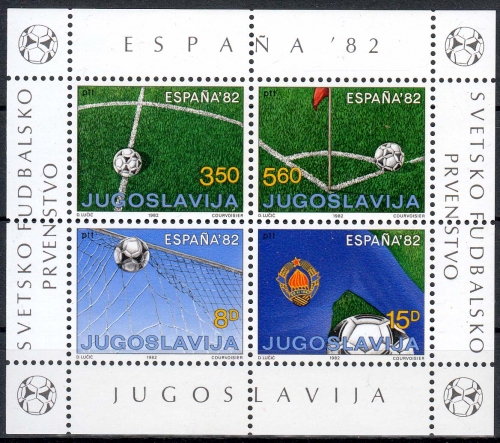 Jugoslawien MiNr. Bl. 20 ** Fußballweltmeisterschaft Spanien