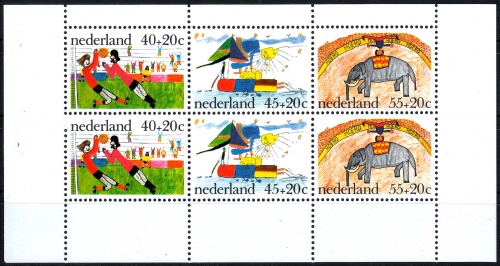 Niederlande MiNr. Bl. 15 ** "Voor het Kind" Kinderzeichnungen