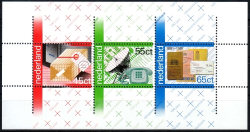 Niederlande MiNr. Bl. 22 ** 100 Jahre P.T.T.