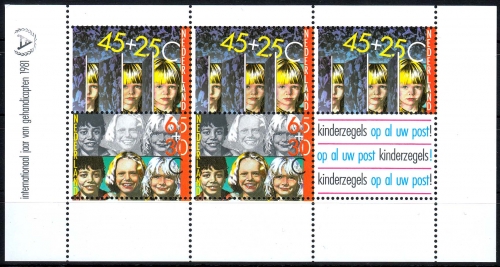 Niederlande MiNr. Bl. 23 ** "Voor het Kind" Internationales Jahr der Behnderten