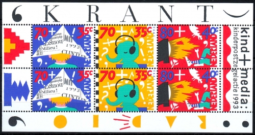 Niederlande MiNr. Bl. 39 ** "Voor het Kind" Das Kind und die Medien
