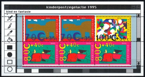 Niederlande MiNr. Bl. 45 ** "Voor het Kind" Das Kind und die Phantasie
