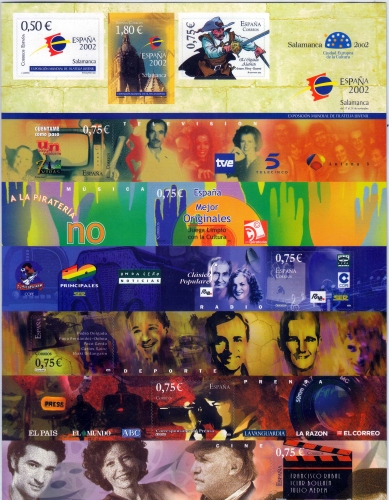 Spanien MiNr. 3791/99 ** Folienblatt: Internationale Briefmarkenausstellung