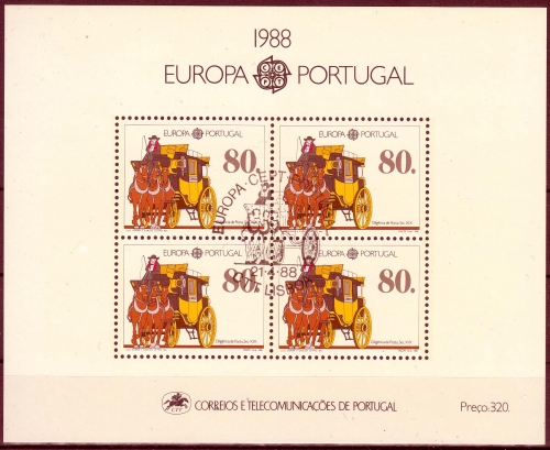 Portugal MiNr. Bl. 57 O Europa: Transport- und Kommunikationsmittel
