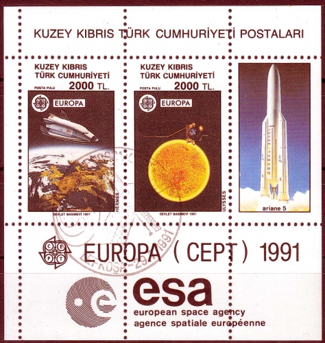 Türkisch-Zypern MiNr. Bl. 9 O Europa: Europäische Weltraumfahrt