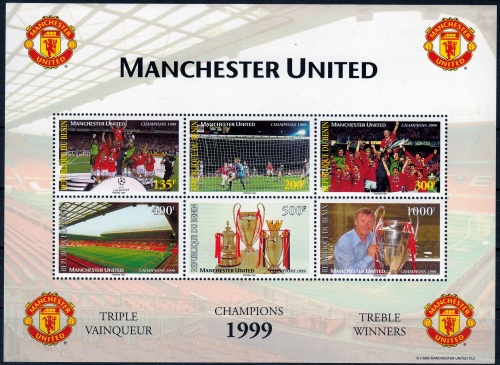 Benin MiNr. 1210/15 ** Fußball: Pokalgewinn von Manchester United