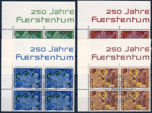 Liechtenstein MiNr. 508/11 O 250 Jahre Liechtenstein im 4er Block