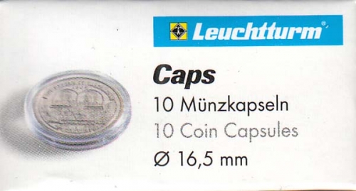 Münzkapsel CAPS 16,5 mm für 1 Euro-Cent Neu