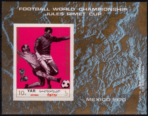 Jemen Nord MiNr. Bl. 134 ** Fußball Weltmeisterschaft Mexiko 1970