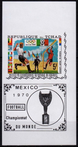 Tschad MiNr. 307 B ** Olympisches Fußballturnier und -weltmeisterschaft Mexiko