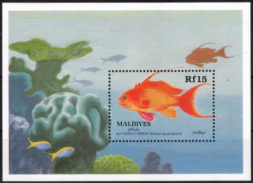 Malediven MiNr. Bl. 153 ** Fische