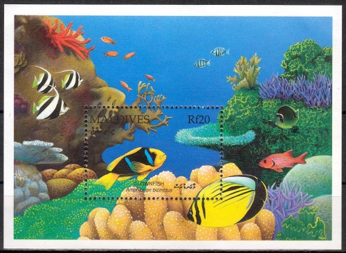 Malediven MiNr. Bl. 222 ** Fische