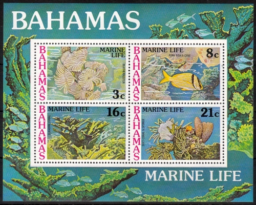 Bahamas MiNr. Bl. 20 ** Meeresfauna