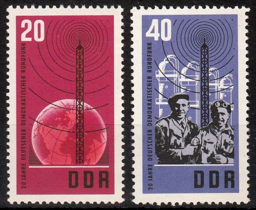 DDR MiNr. 1111/12 ** 20 Jahre Deutscher Demokratischer Rundfunk