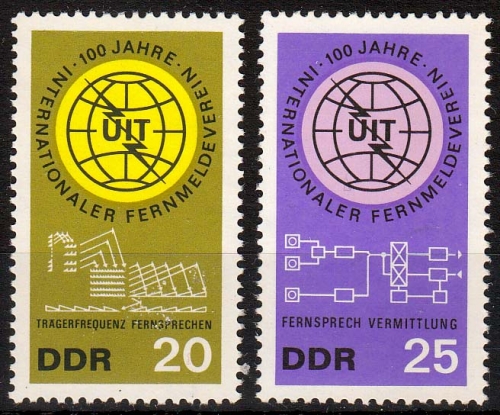 DDR MiNr. 1113/14 ** 100 Jahre Internationale Fernmeldeunion