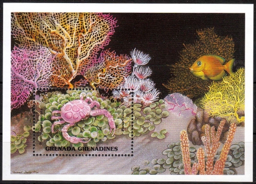 Grenada - Grenadines MiNr. Bl. 201 ** Meeresfauna: Krabben und Krebse