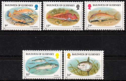Guernsey MiNr. 314/18 ** Fische