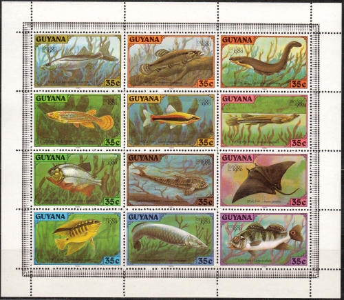 Guyana MiNr. 580/91 Zd. ** Fische