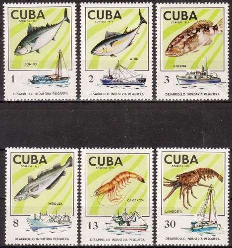 Kuba MiNr. 2030/35 ** Fische, Fischereiflotte