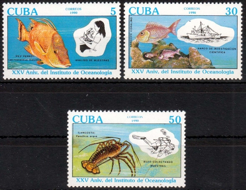 Kuba MiNr. 3390/92 ** Fische, Languste