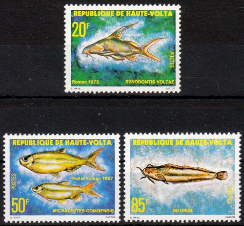 Obervolta MiNr. 752/54 ** Süßwasserfische