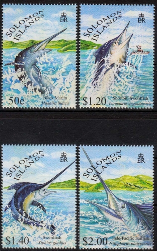 Salomonen MiNr. 958/61 ** Schwert- und Fächerfische