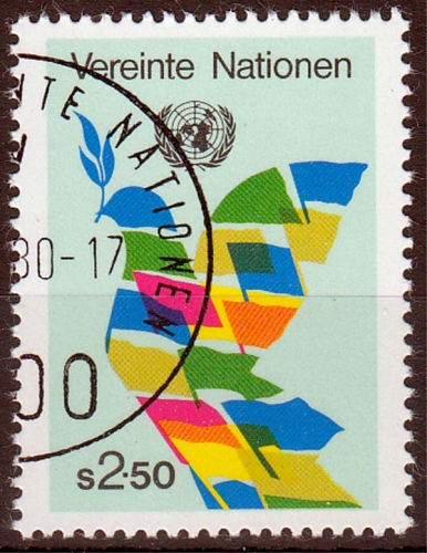 UNO Wien MiNr. 8 O Freimarke: Taube