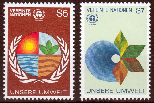 UNO Wien MiNr. 24/25 ** 10. Jahrestag der Konferenz der Vereinten Nationen