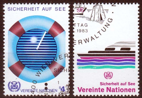 UNO Wien MiNr. 30/31 O Sicherheit auf See