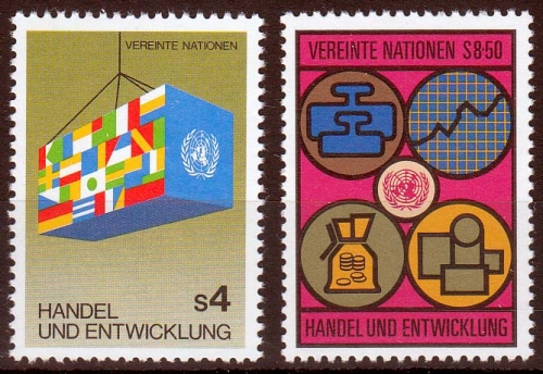 UNO Wien MiNr. 34/35 ** 6. Konferenz für Handel und Entwicklung