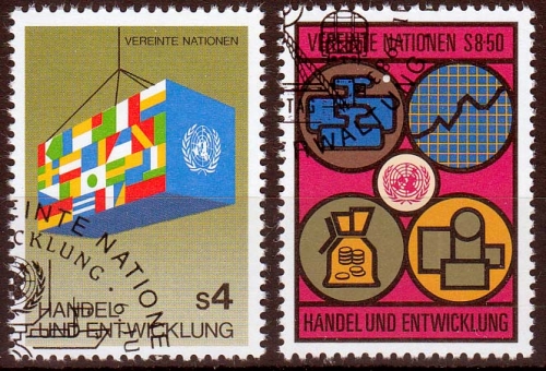UNO Wien MiNr. 34/35 O 6. Konferenz für Handel und Entwicklung