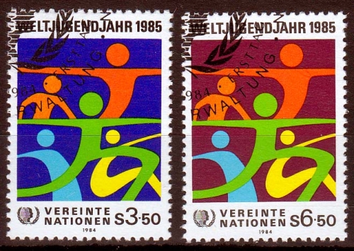 UNO Wien MiNr. 45/46 O Internationales Jahr der Jugend