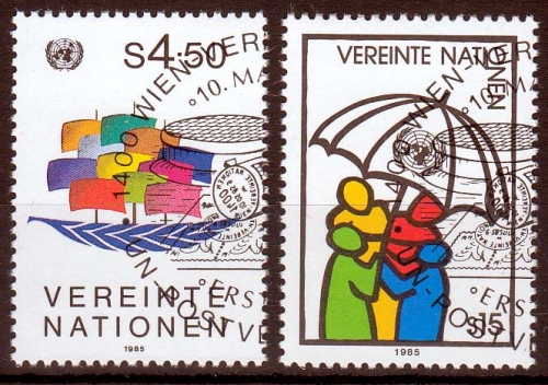 UNO Wien MiNr. 49/50 O Freimarken
