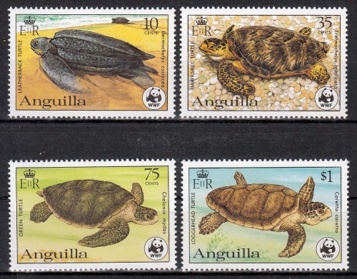 Anguilla MiNr. 541/44 A ** Weltweiter Naturschutz: Schildkröten