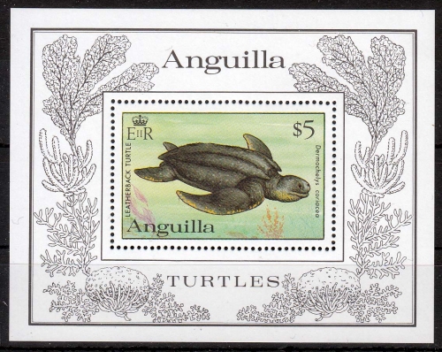 Anguilla MiNr. Bl. 49 ** Weltweiter Naturschutz: Schildkröten