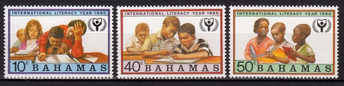 Bahamas MiNr. 723/25 ** Internationales Jahr der Alphabetisierung