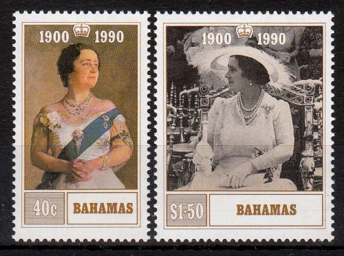 Bahamas MiNr. 726/27 ** 90. Geburtstag von Königinmutter Elisabeth