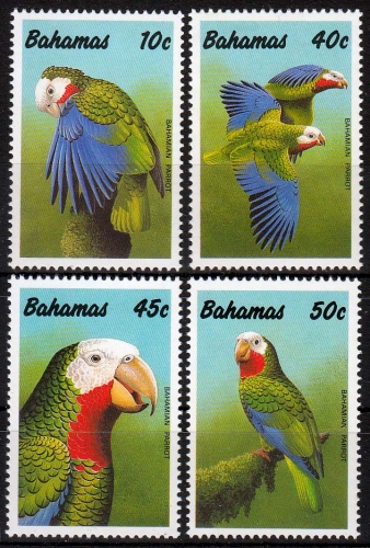 Bahamas MiNr. 728/31 ** Bahama-Weißkopfamazone