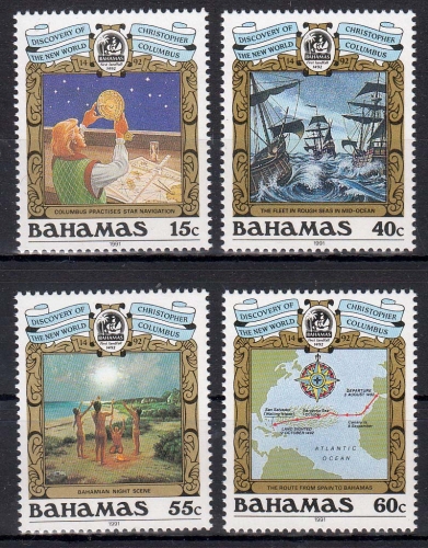 Bahamas MiNr. 752/55 ** 500. Jahrestag der Entdeckung Amerikas