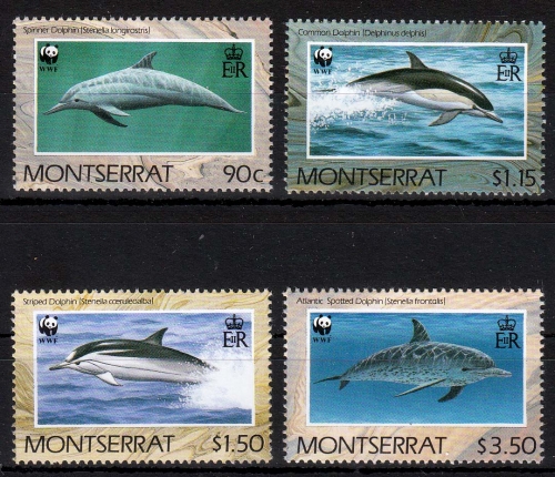 Montserrat MiNr. 786/89 ** Weltweiter Naturschutz: Delphine