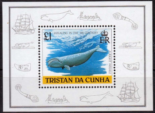 Tristan da Cunha MiNr. Bl. 21 ** Walfang im 19. Jahrhundert